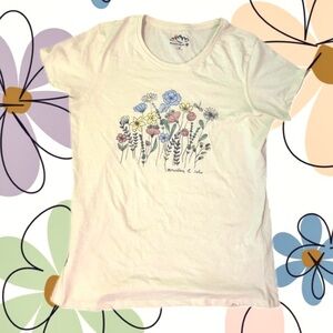 Mountain & Isles Floral Flower Graphic Cream T-Shirt